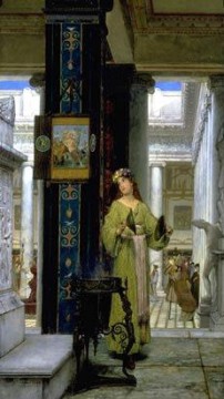 サー・ローレンス・アルマ・タデマ Painting - 『イン・ザ・テンプル』作品 1871 ロマンティック サー・ローレンス・アルマ・タデマ